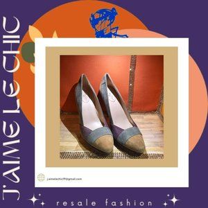 L'Atelier London Multi- Coloured Taupe Pumps- Never Worn with Box